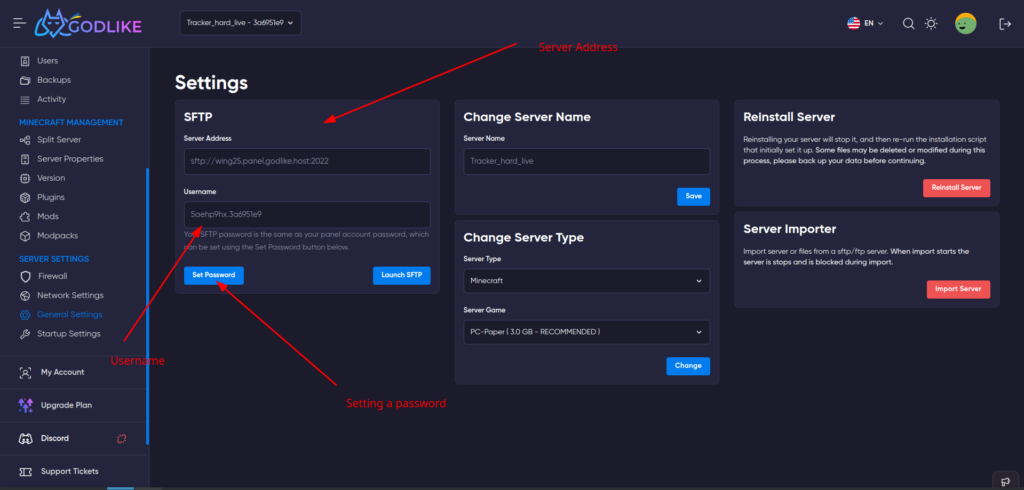 Godlike how to connect to Filezilla?