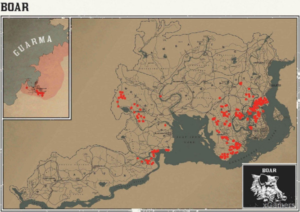 Red dead redemption 2 - животные. Карты с местами обитания