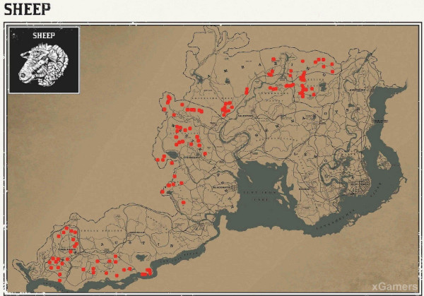 Red dead redemption 2 - животные. Карты с местами обитания