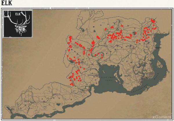 Red dead redemption 2 - животные. Карты с местами обитания