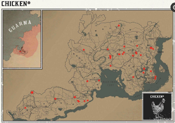 Red dead redemption 2 - животные. Карты с местами обитания